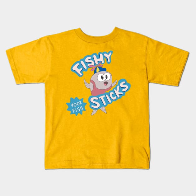 Fishy Sticks - We Bare Bears Kids T-Shirt by valentinahramov